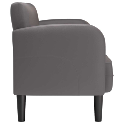 Sofa dwuosobowa Szara 110 cm Skóra ekologiczna