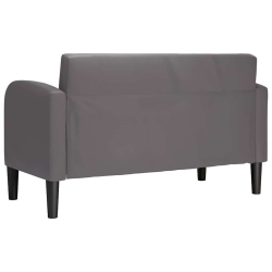 Sofa dwuosobowa Szara 110 cm Skóra ekologiczna