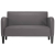 Sofa dwuosobowa Szara 110 cm Skóra ekologiczna