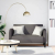 Sofa dwuosobowa Szara 110 cm Skóra ekologiczna