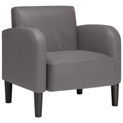Sofa Fotel z Podłokietnikami Szary 54 cm Skóra ekologiczna