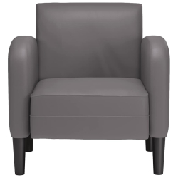 Sofa Fotel z Podłokietnikami Szary 54 cm Skóra ekologiczna