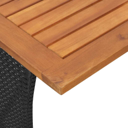 3-cz. zestaw mebli ogrodowych z poduszkami, czarny, rattan PE