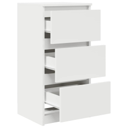 Komoda Biała 37,5x35x76 cm Drewno klejone