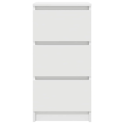 Komoda Biała 37,5x35x76 cm Drewno klejone
