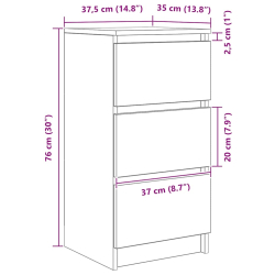 Komoda Sonoma Oak 37,5x35x76 cm Drewno klejone