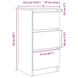 Komoda Betonowa Szara 37,5x35x76 cm Drewno klejone