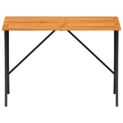Stół ogrodowy z blatem z drewna akacjowego czarny 105x75x72 cm