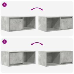 Szafka RTV Beton Szary 60x31x25,5 cm Drewno klejone