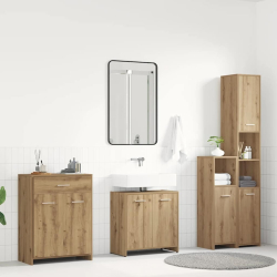 4-częściowy zestaw mebli łazienkowych, dąb artisan