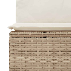 5-cz. zestaw mebli z poduszkami, beżowy, rattan PE i akacja