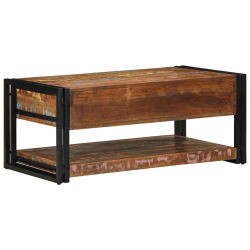 Stolik kawowy wielokolorowy 90x50x38 cm lite drewno odzyskane