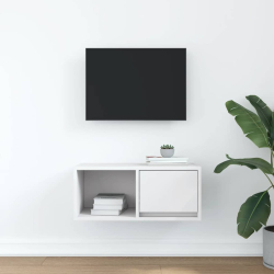 Szafka RTV Biała 60x31x25,5 cm Drewno klejone