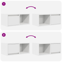 Szafka RTV Biała 60x31x25,5 cm Drewno klejone
