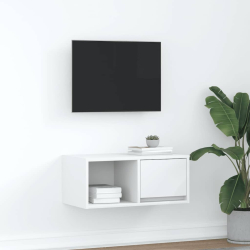 Szafka RTV Biała 60x31x25,5 cm Drewno klejone