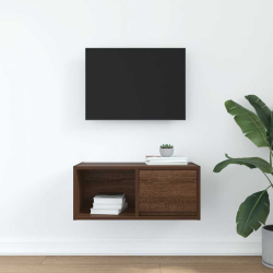 Szafka RTV Brązowy Dąb 60x31x25,5 cm Drewno klejone