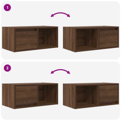 Szafka RTV Brązowy Dąb 60x31x25,5 cm Drewno klejone