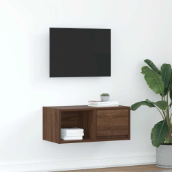 Szafka RTV Brązowy Dąb 60x31x25,5 cm Drewno klejone