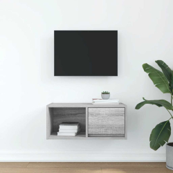 Szafka RTV Szara Sonoma 60x31x25,5 cm Drewno klejone