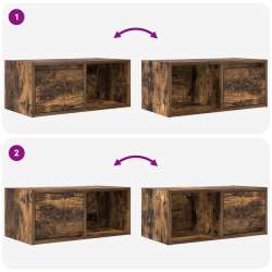 Szafka RTV Dąb wędzony 60x31x25,5 cm Drewno klejone
