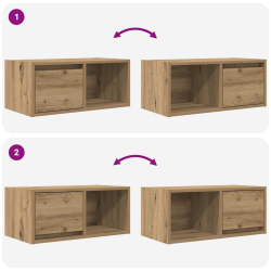 Szafka RTV Artisan Oak 60x31x25,5 cm Drewno klejone