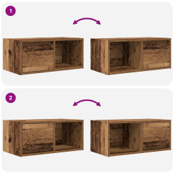 Szafka RTV Stare drewno 60x31x25,5 cm Drewno klejone