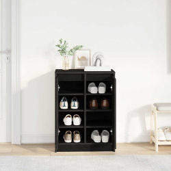 Szafka na buty Czarny dąb 57x34x76 cm Drewno klejone