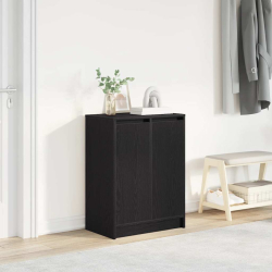 Szafka na buty Czarny dąb 57x34x76 cm Drewno klejone