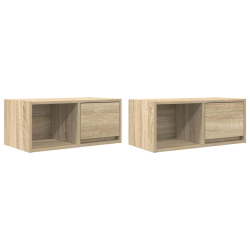 Szafki RTV 2 szt. Dąb Sonoma 60x31x25,5 cm Drewno klejone