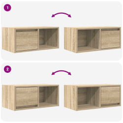 Szafki RTV 2 szt. Dąb Sonoma 60x31x25,5 cm Drewno klejone