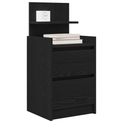 Szafki nocne z 2 szufladami 2 szt. Czarne 38x34x80 cm