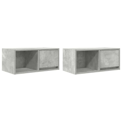 Szafki RTV 2 szt. Beton Szary 60x31x25,5 cm Drewno klejone