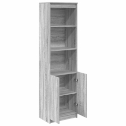 Komoda Szara Sonoma 50x35x180 cm Drewno klejone