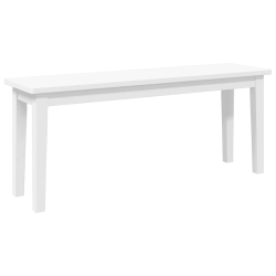 Ławka 110 cm Biała lite drewno guma