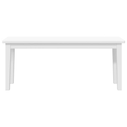 Ławka 110 cm Biała lite drewno guma