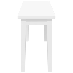 Ławka 110 cm Biała lite drewno guma