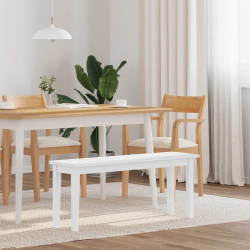Ławka 110 cm Biała lite drewno guma