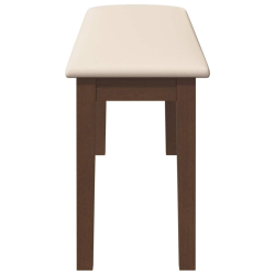 Ławka 110 cm Brązowa lite drewno guma