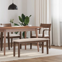 Ławka 110 cm Brązowa lite drewno guma