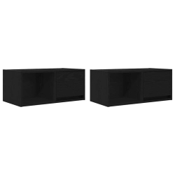 Szafki RTV 2 szt. Dąb czarny 60x31x25,5 cm Drewno klejone