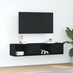Szafki RTV 2 szt. Dąb czarny 60x31x25,5 cm Drewno klejone