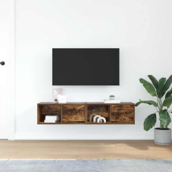 Szafki RTV 2 szt. Dąb wędzony 60x31x25,5 cm Drewno klejone