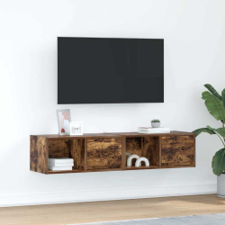 Szafki RTV 2 szt. Dąb wędzony 60x31x25,5 cm Drewno klejone