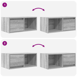 Szafki RTV 2 szt. Szary Sonoma 60x31x25,5 cm Drewno klejone