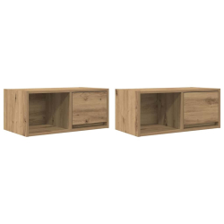 Szafki RTV 2 szt. Dąb Artisan 60x31x25,5 cm Drewno klejone