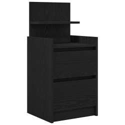 Szafka nocna z 2 szufladami Czarna 38x34x80 cm
