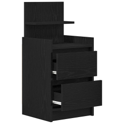 Szafka nocna z 2 szufladami Czarna 38x34x80 cm