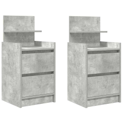 Szafki nocne z 2 szufladami 2 szt. Betonowy szary 38x34x80 cm