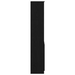 Komoda czarna dąb 50x35x180 cm Drewno klejone