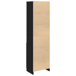 Komoda czarna dąb 50x35x180 cm Drewno klejone